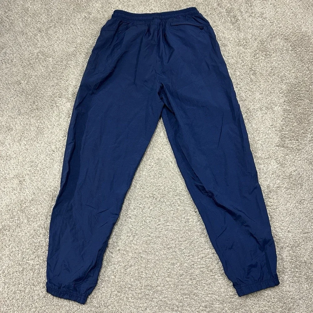 Vintage Nike Track Pants Mens Large Nylon Baggy Navy Blue 32